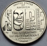 25 cents / quarter dollar 2024 USA, Rev. Dr. Pauli Murray, litera D, America de Nord