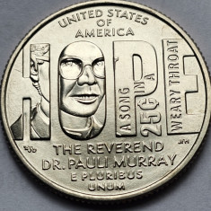 25 cents / quarter dollar 2024 USA, Rev. Dr. Pauli Murray, litera D