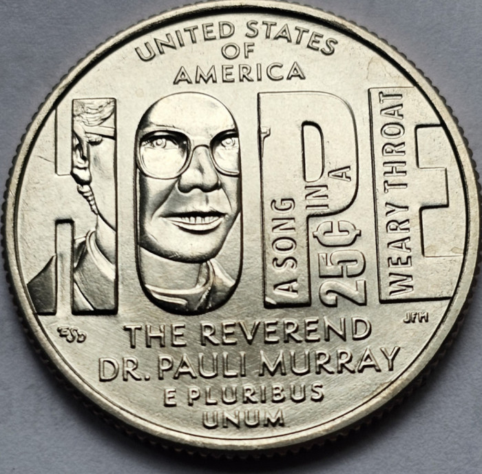 25 cents / quarter dollar 2024 USA, Rev. Dr. Pauli Murray, litera S