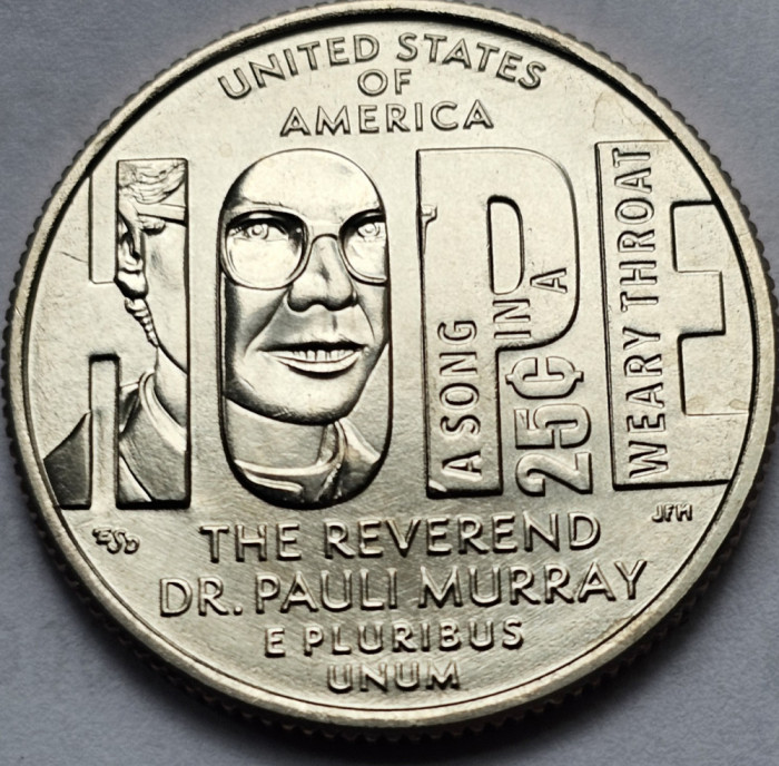 25 cents / quarter dollar 2024 USA, Rev. Dr. Pauli Murray, litera D