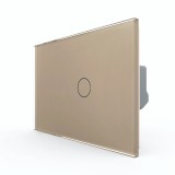 Cumpara ieftin Intrerupator touch simplu Livolo din sticla auriu, standard italian