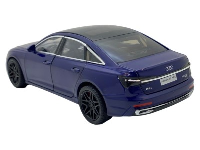 Macheta metal Audi A6L albastru cu sunet, lumini, deschide usi 1:24 foto
