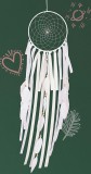 Decoratiune suspendata DeinKladen, metal/textil, alb, 80 cm