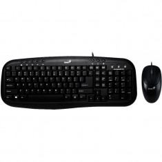 Kit tastatura si mouse Genius KM-210 USB Tastatura 104 Taste Concave Mouse optic 1000dpi Negru foto