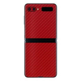 Cumpara ieftin Set Folii Skin Acoperire 360 Compatibile cu Samsung Galaxy Z Flip (2020) (Set 2) - ApcGsm Wraps Carbon Geranium Red, Rosu, Silicon, Oem