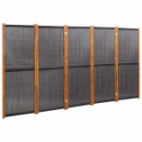 Cumpara ieftin Paravan de camera cu 5 panouri, negru, 350x180 cm