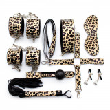 Cumpara ieftin Set Bondage Erotica Fetish Art, Piele Leopard, 12 piese