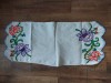 **Stergar vechi taranesc Maramures cusatura de mana pe panza tesuta in casa, tindeu, model cu flori