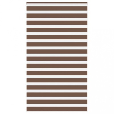 vidaXL Jaluzea tip zebra maro lățime țesătură 130,9 cm poliester foto