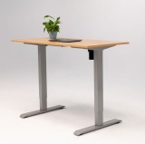 Birou reglaj electric LiftUp inaltime reglabila, controler sus/jos, 1 motor, cadru gri, blat stejar 160x80 cm, nou