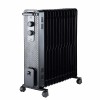 Radiator cu ulei 3000W, 13 elementi, cu roti, negru