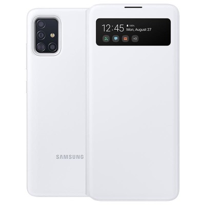 Husa TPU Samsung Galaxy A51 A515, S View Wallet, Alba EF-EA515PWEGEU foto