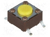 Microintrerupator, 6.2x6.2mm, OFF-(ON), SPST-NO, DIPTRONICS - DTSM-61Y-V-B