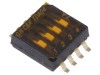 Comutator DIP-SWITCH 4 sec&Aring;&pound;iuni OFF-ON, 0,025A/24VDC