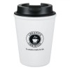 Pahar Plastic Creative Cafe Style, Capacitate 300 ml, Alb Negru, Capac cu Filet, Oem