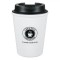 Pahar Plastic Creative Cafe Style, Capacitate 300 ml, Alb Negru, Capac cu Filet
