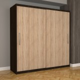 Dulap Dormitor Nova Eco 200 cm x 200 cm fara oglinda, wenge cu usi glisante sonoma