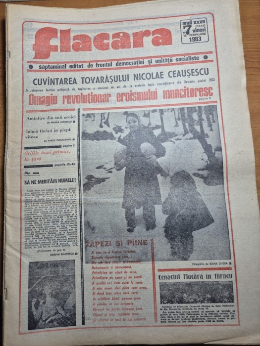 ziarul flacara 18 februarie 1983 - mircea lucescu , cenaclul flacara