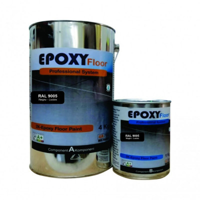 Vopsea Epoxidica Garaj Neagra RAL 9005-Trafic Auto 5 Kg Epoxy Floor foto