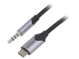 Cablu Audio Jack 3,5mm la USB Micro B 2m Negru, Vention