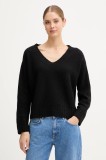 United Colors of Benetton pulover din amestec de l&acirc;nă culoarea negru, 126WD402Z