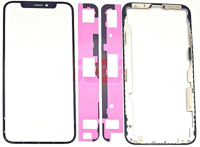 Geam cu rama iPhone XS BLACK foto