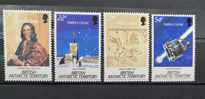 PC309 - Teritoriul Antarctic Britanic (BAT) 1986 Cometa Halley, serie MNH, 4v
