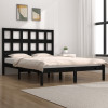 VidaXL Cadru de pat King Size, negru, 150x200 cm, lemn masiv de pin