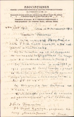 HST A1795 Semnătură olografă Octavian Rusu vicepreședinte ASTRA 1923 Sibiu foto