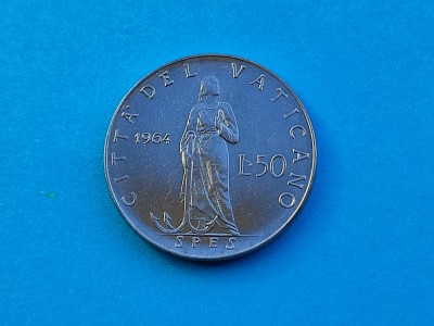 50 Lire 1964 Vatican-AUNC-in realitate arata bine foto