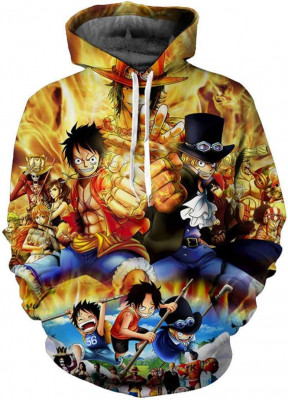 Pentru Cosplay 3D Anime Pulover Hoodie Monkey D Luffy Halloween Unisex Adult Man foto