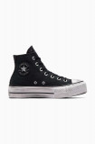 Converse tenisi Chuck Taylor All Star Lift femei, culoarea negru, A06450C