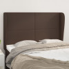 VidaXL Tăblie de pat cu aripioare, maro, 147x23x118/128 cm, piele eco