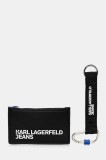 Karl Lagerfeld Jeans portofel și breloc culoarea negru, A4M32065