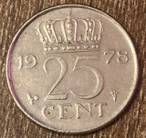 C50 - Moneda foarte veche - Olanda - 25 centi - 1978
