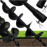 Burghiu pamant calitate premium 15 cm x 80 cm, pentru motoburghiu, varf rasucit, Verke