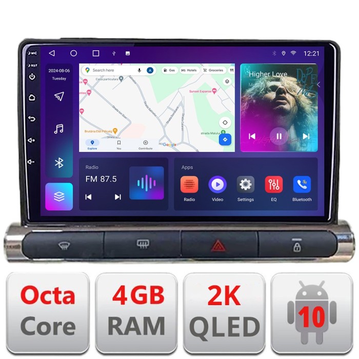 Navigatie Citroen C3 2017-2024 ecran color de fabrica QLED 2K Octa core 4+32 DSP 360 Optic FHD internet gps radio carplay android auto Kit-+EDT-E409-2