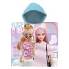 Prosop de plaja tip poncho din bumbac, 60 x 120 cm cu imprimeu Barbie