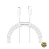 Cablu Date si Incarcare USB-C - Lightning Baseus Superior Series 20W 1.5m Alb CATLYS-B02