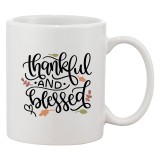 Cana alba personalizata &#039;Thankful and blessed&#039;, INOVATIX&reg;. 330ml, Oem