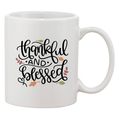 Cana alba personalizata &amp;#039;Thankful and blessed&amp;#039;, INOVATIX&amp;reg;. 330ml foto