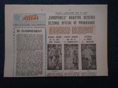 ZIARUL SPORTUL SUPLIMENT FOTBAL 17 FEBRUARIE 1989 foto