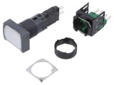 Comutator Apăsare 16mm 1 NO Alb