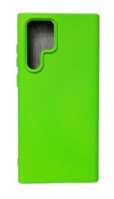 Husa silicon protectie camera cu microfibra Samsung Galaxy S22 Ultra Verde Neon foto