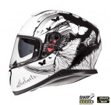 Casca integrala pentru scuter - motocicleta MT Thunder III SV Vlinder A1 negru/alb perlat lucios (ochelari soare integrati) Negru/alb lucios L (59/60c, Mthelmets