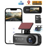 Camera auto DVR V26a Versatyx&reg;, Camera de bord duala 4K Fata 2K Spate, Card 64GB inclus, Ecran 1.97&quot;, GPS &amp; WiFi, Aplicatie dedicata, Camp vizual 170&deg;
