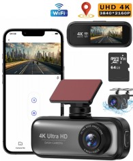 Camera auto DVR V26a Versatyx&reg;, Camera de bord duala 4K Fata 2K Spate, Card 64GB inclus, Ecran 1.97&quot;, GPS &amp; WiFi, Aplicatie dedicata, Camp vizual 170&deg;