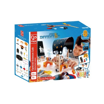 Set constructie din lemn Hape 53 piese - Laborator de stiinta optica foto