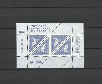 AFRICA DE SUD 2003 ANIVERSAREA PRIMULUI TIMBRU DIN TRIANGULAR foto