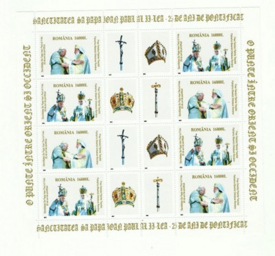 Romania MNH 2003 - Papa Ioan Paul al II-a 25 de ani de pontificat - LP 1621b X10 foto